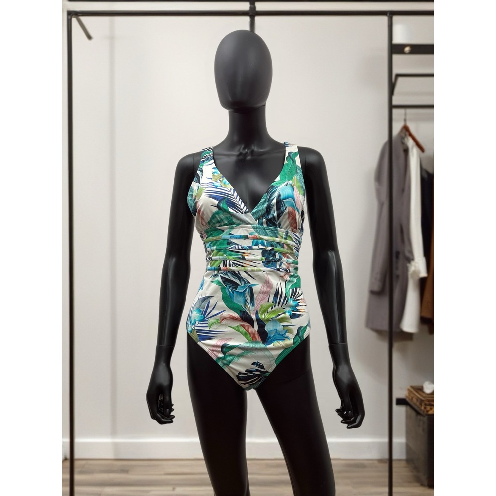 La Blanca Tropical Print Swimsuit 83% Nylon 17% Elastane Size 14